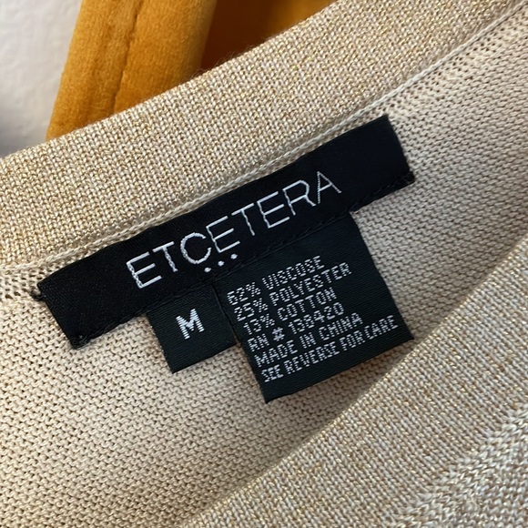 Etcetera gold metallic thread v neck top or vest medium - Picture 3 of 3